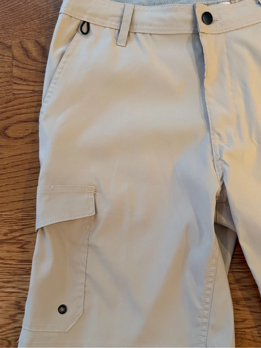 Voyager by Trunks Brand Men's Tan Cargo Shorts with Utility Pockets Inseam 9